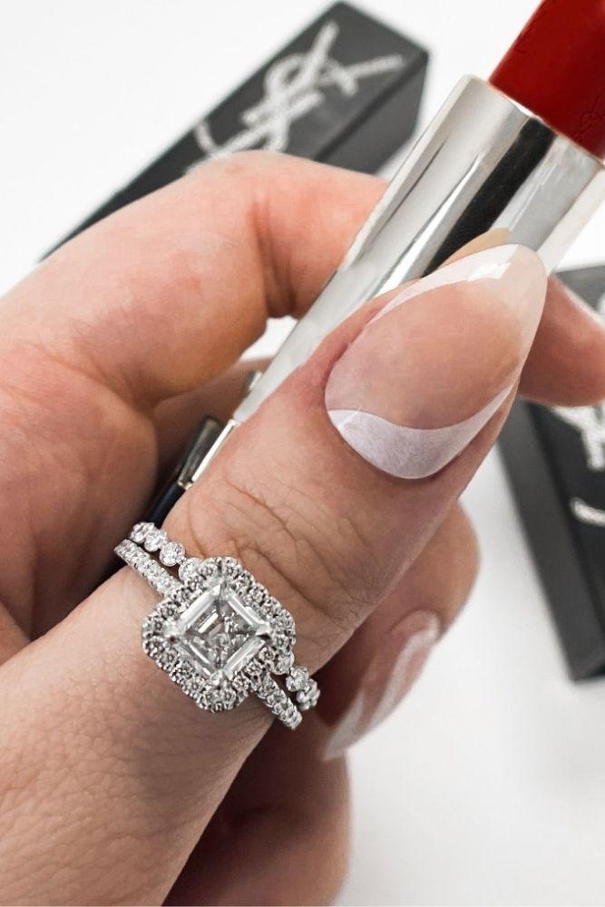 diamond wedding rings diamond halo in white gold sets
