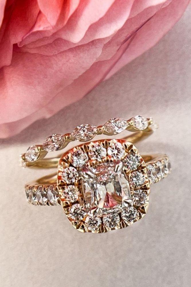 diamond wedding rings rose gold diamond sets