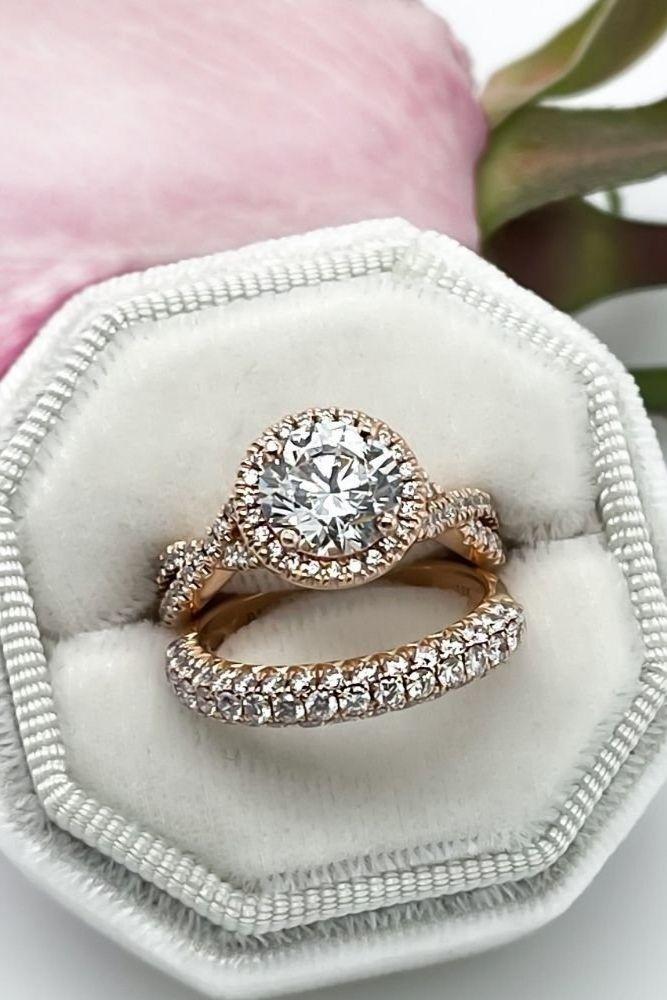 diamond wedding rings rose gold diamond wedding sets