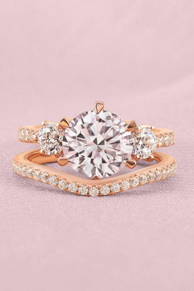 diamond wedding rings rose gold sets