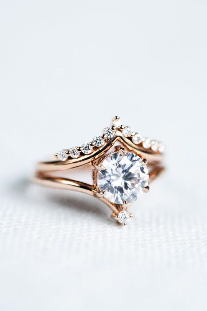 diamond wedding rings rose gold diamond sets1