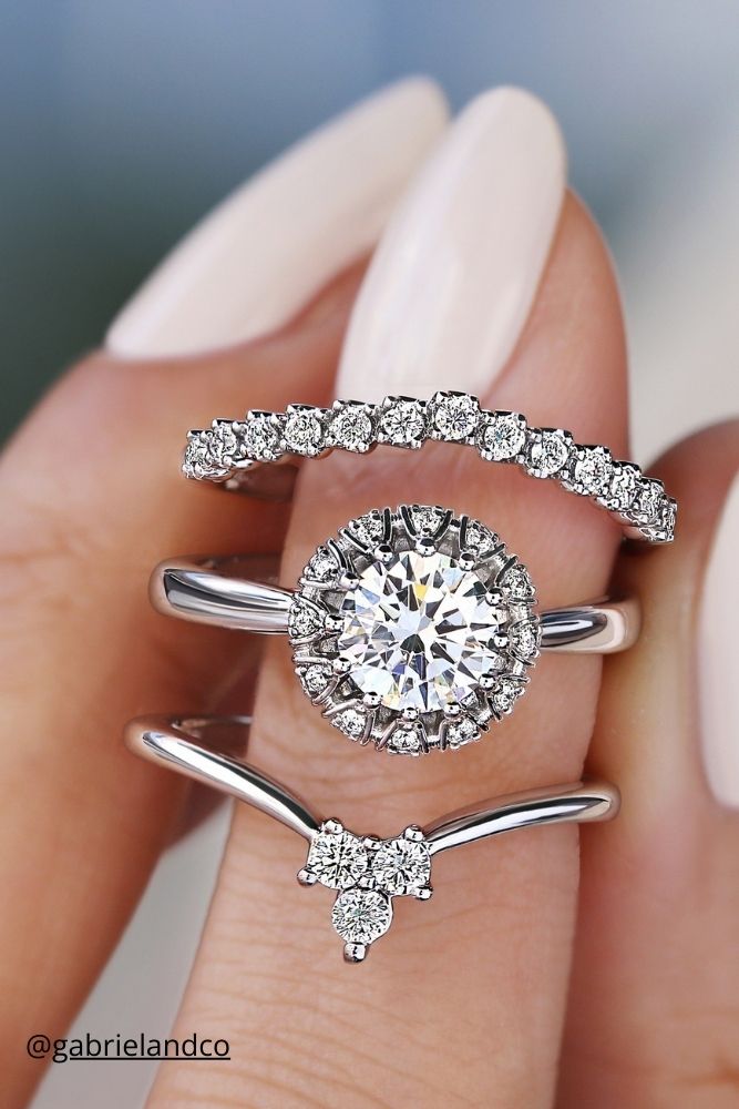diamond wedding rings three gold rings with diamonds gabrielandco