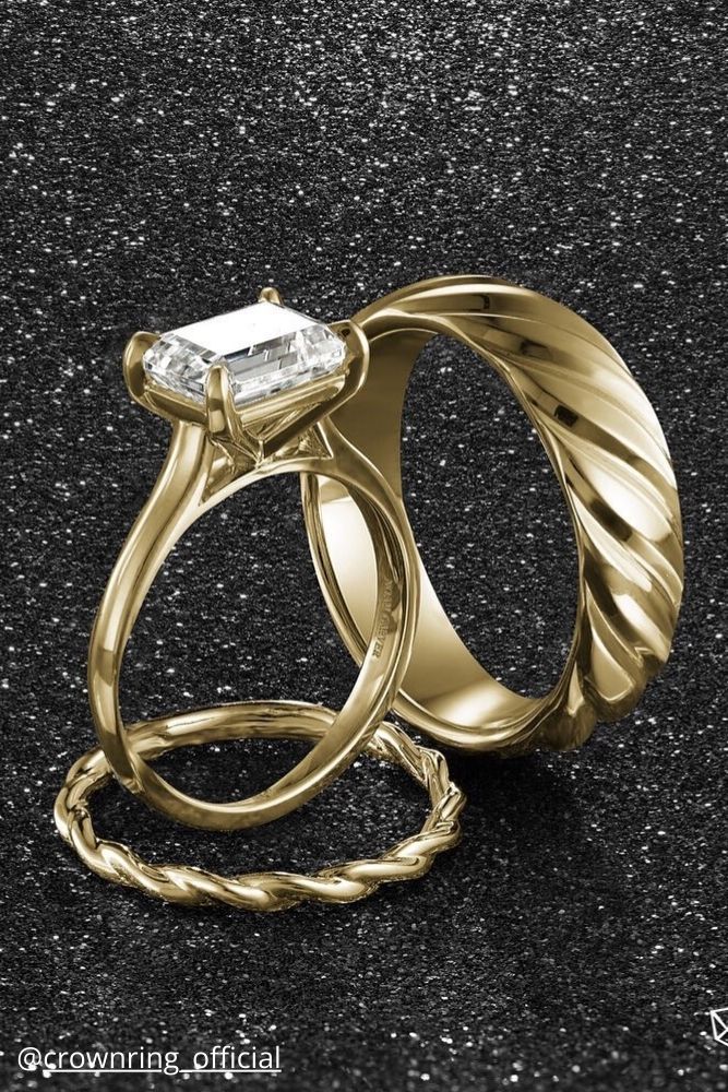 diamond wedding rings three golden rings crownring official