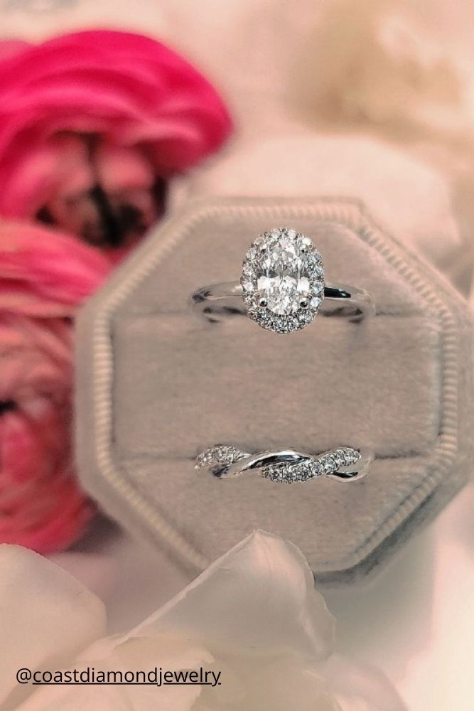 diamond wedding rings two diamond rings in white gold twisted wedding ring coastdiamondjewelry