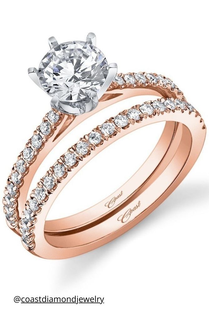 diamond wedding rings two rings with diamonds coastdiamondjewelry