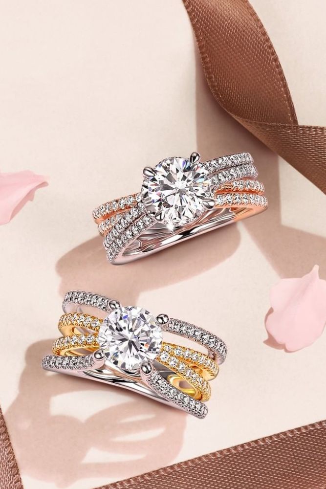 diamond wedding rings two tone rings