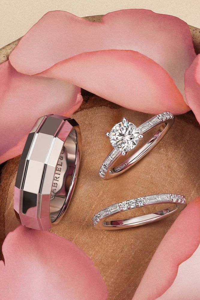 diamond wedding rings with solitaire diamonds