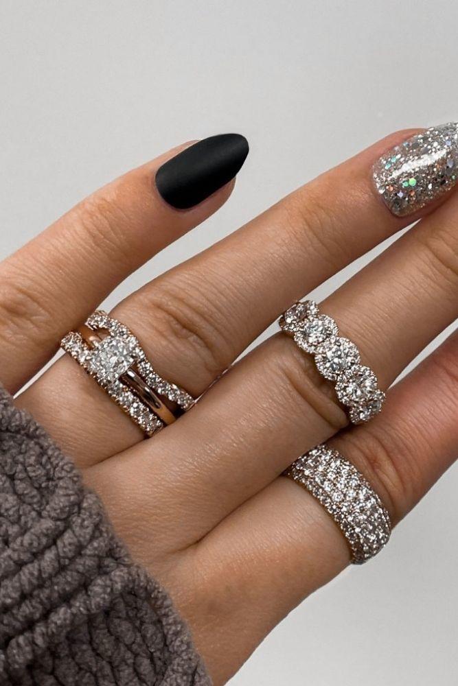 diamond wedding rings with solitaire diamonds2