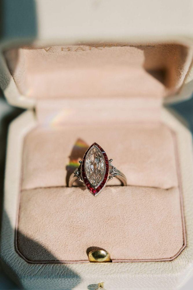 marquise diamond halo rings