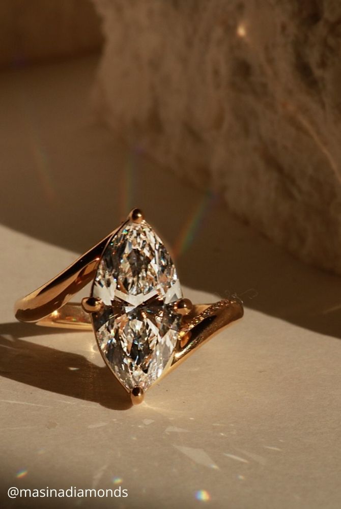 marquise diamond marquise diamond solitaire ring curves band yellow gold masinadiamonds
