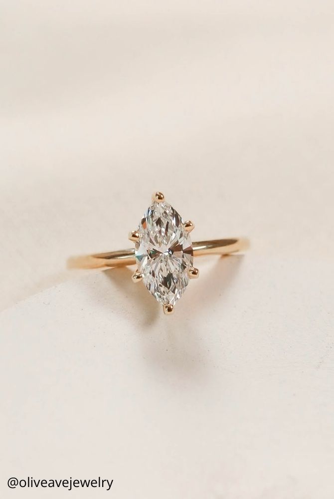 marquise diamond simple marquise cut diamond ring in yellow gold oliveavejewelry