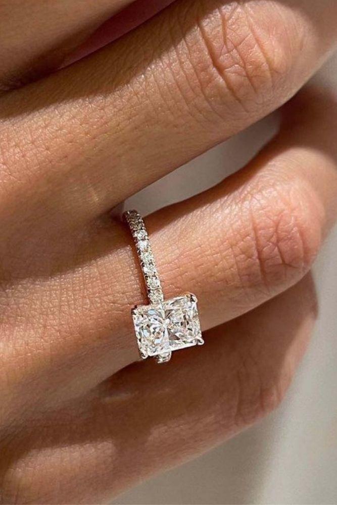 solitaire engagement rings cushion cut diamonds rings2