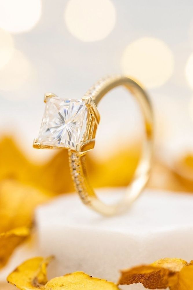 solitaire engagement rings cushion cut rings