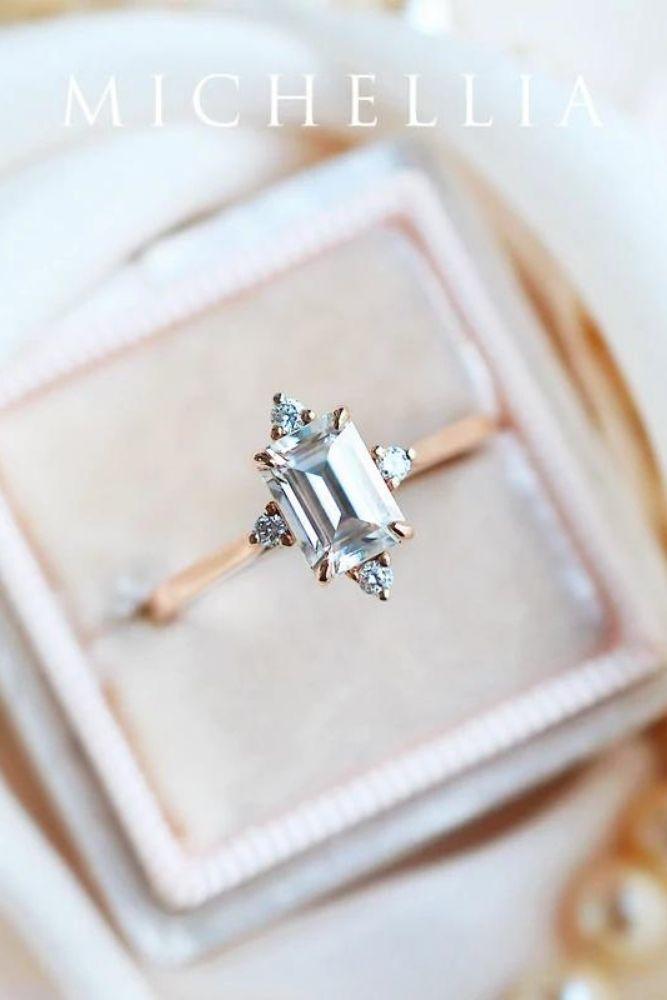 solitaire engagement rings emerald cut diamond rings1