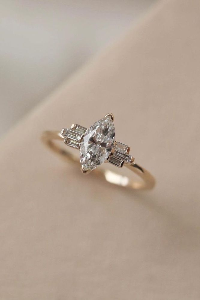 solitaire engagement rings simple pear marquise rings
