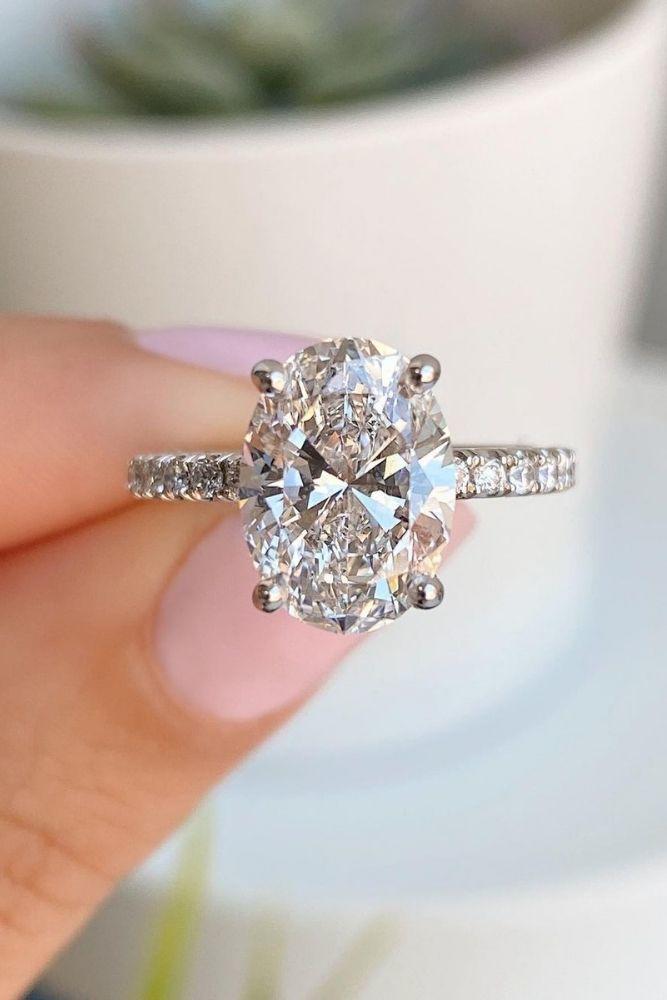 solitaire engagement rings simple with oval center stone2