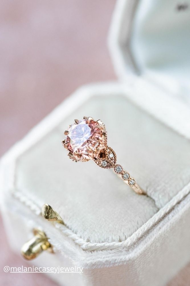 vintage engagement rings diamond ring in a white box melaniecaseyjewelry