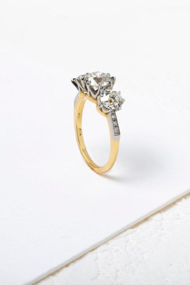 vintage engagement rings three stone rings