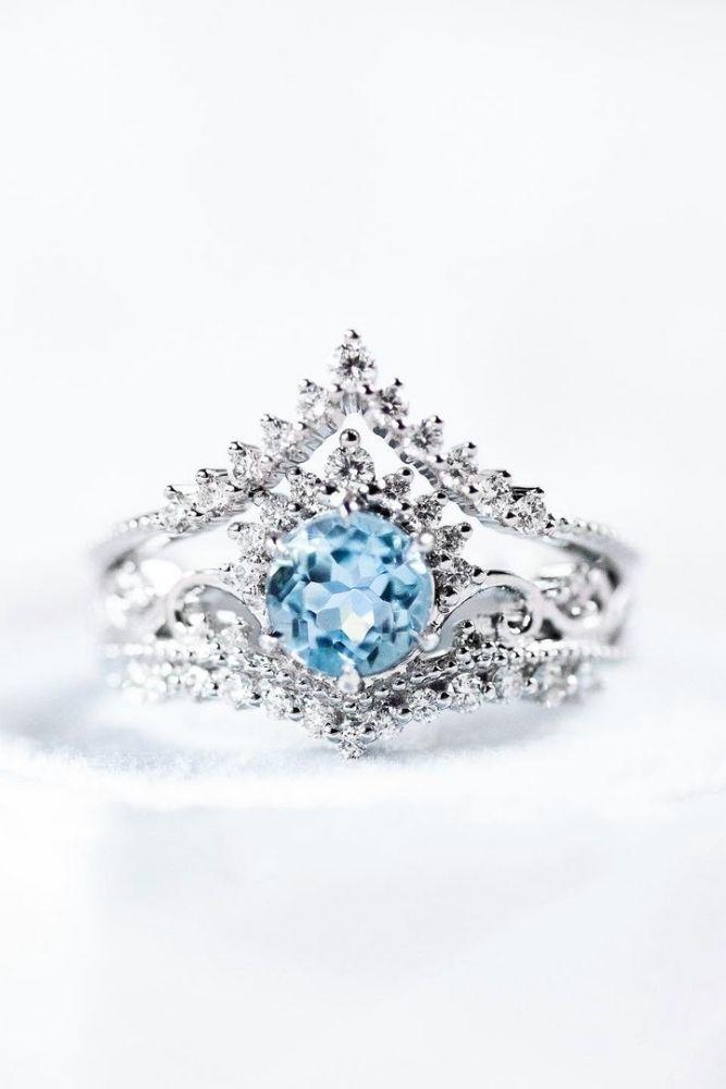 vintage engagement rings with aquamarine