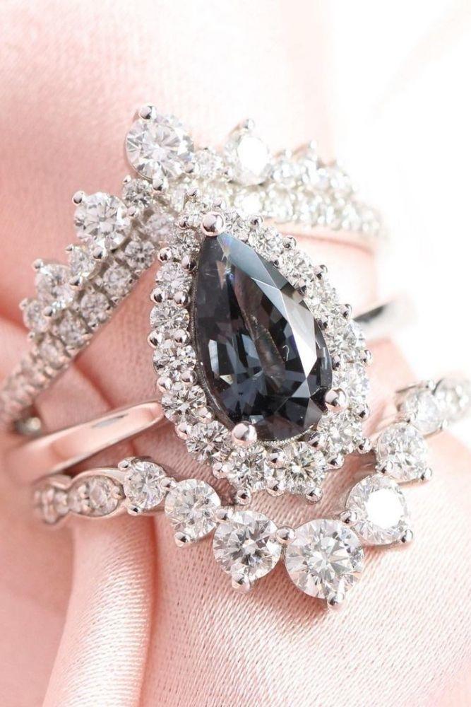 vintage engagement rings with black diamonds