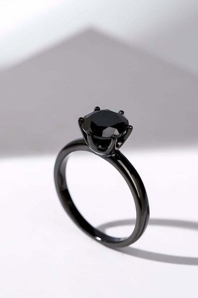 vintage engagement rings with black diamonds rings