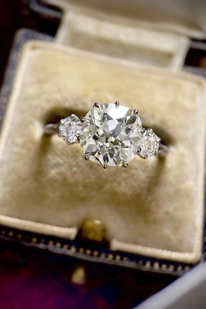vintage engagement rings with round cut center stone1