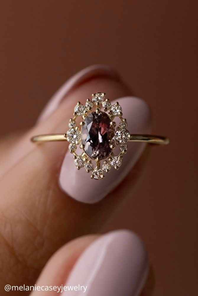 oval engagement rings gold engagement ring with radiant red oval stones and decoration unusual melaniecaseyjewelry