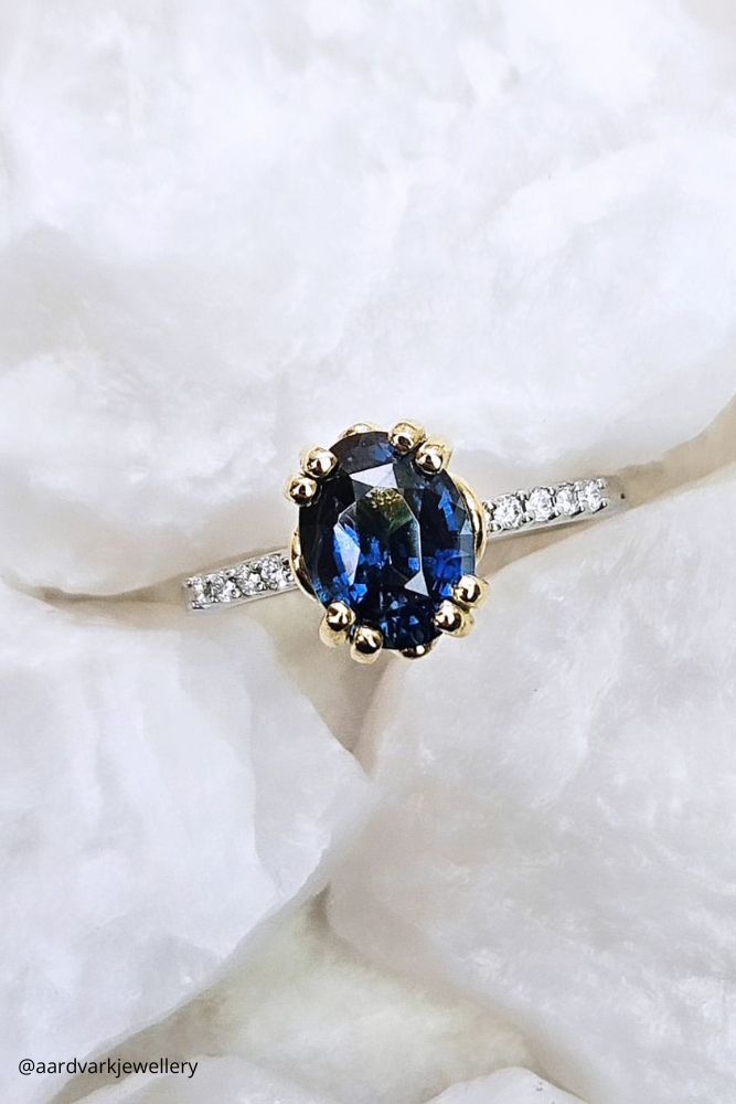 oval engagement rings white gold vintage with oval cut sapphire center stone aardvarkjewellery