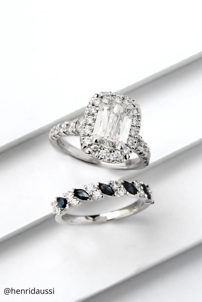 diamond wedding rings white gold wedding ring set with=halo henridaussi