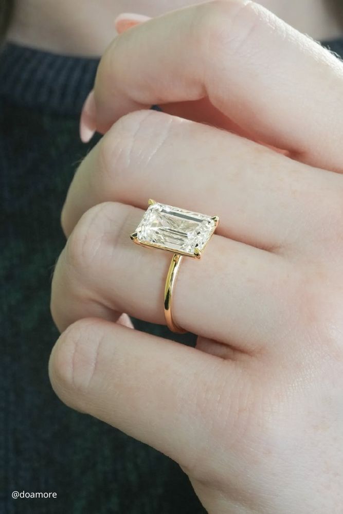 solitaire engagement rings delicate fragile gold engagement ring with a square stone doamore