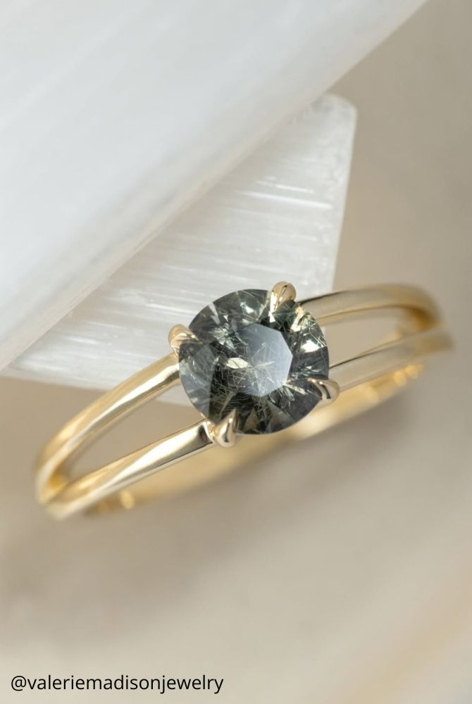 solitaire engagement rings yellow gold one stone emerald valeriemadisonjewelry