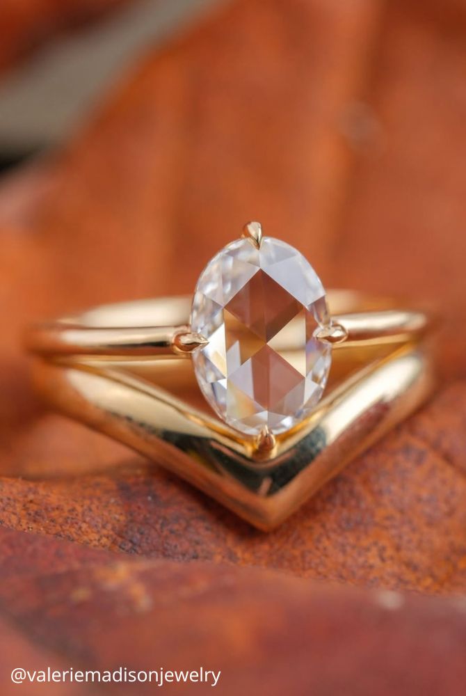 solitaire engagement rings yellow gold oval stone delicate pointed engagement ring melaniecaseyjewelry