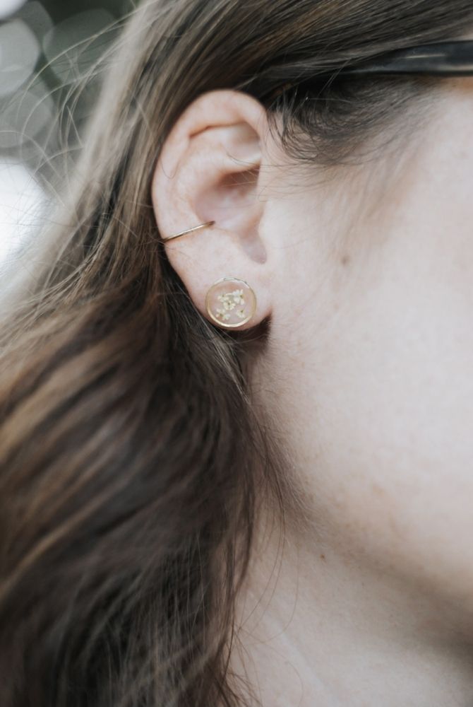 pressed flowers earrings